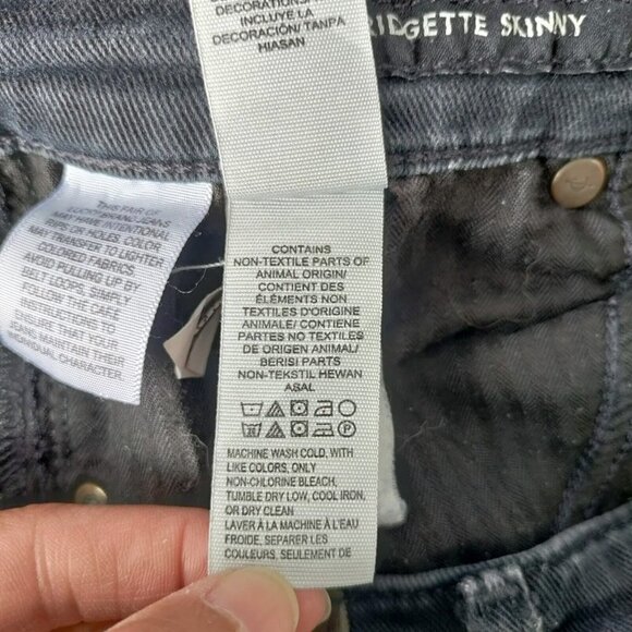 Lucky Brand Bridgette Skinny Hi-Rise Distressed Raw Hem Ankle Denim Jeans 27 - Picture 14 of 16